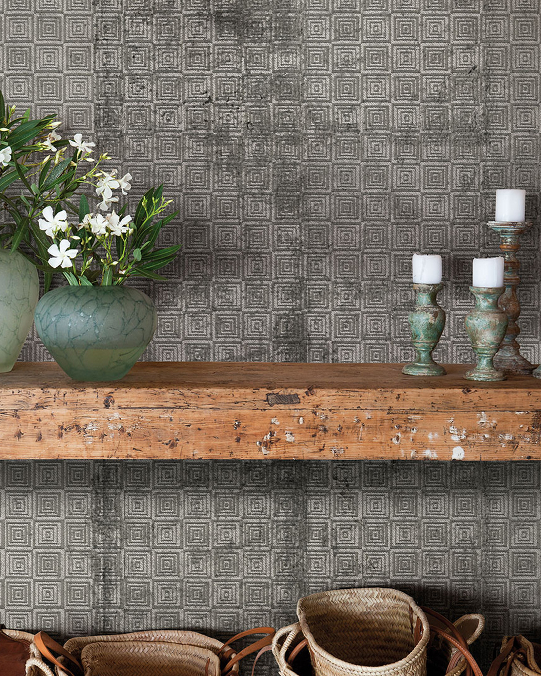 AVENUE_CANESTRO_INKUXYF15_AMB Carta Da Parati Avenue Canestro - Inkiostro Bianco - immagine 1