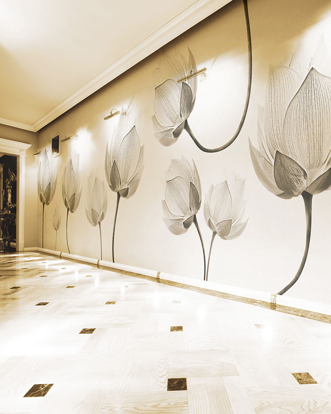 DIAPHANOUS_INKDN1301_AMB Carta Da Parati Diaphanous - Inkiostro Bianco - immagine 1