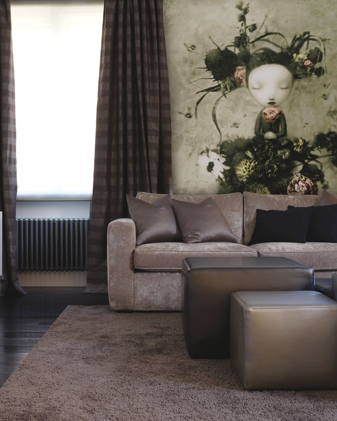 FLORA_INKCCAA13_AMB Carta Da Parati Flora 2014 - Inkiostro Bianco - immagine 1