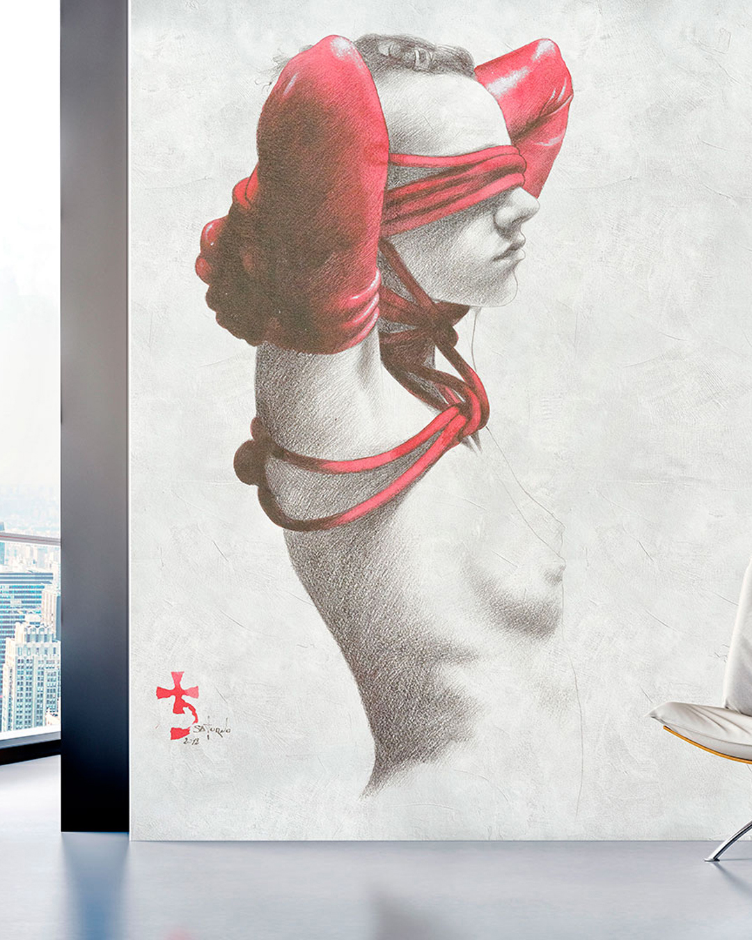 MAIA-II_INKBBAA13_AMB Carta Da Parati Special Edition Maia II - Inkiostro Bianco - immagine 1