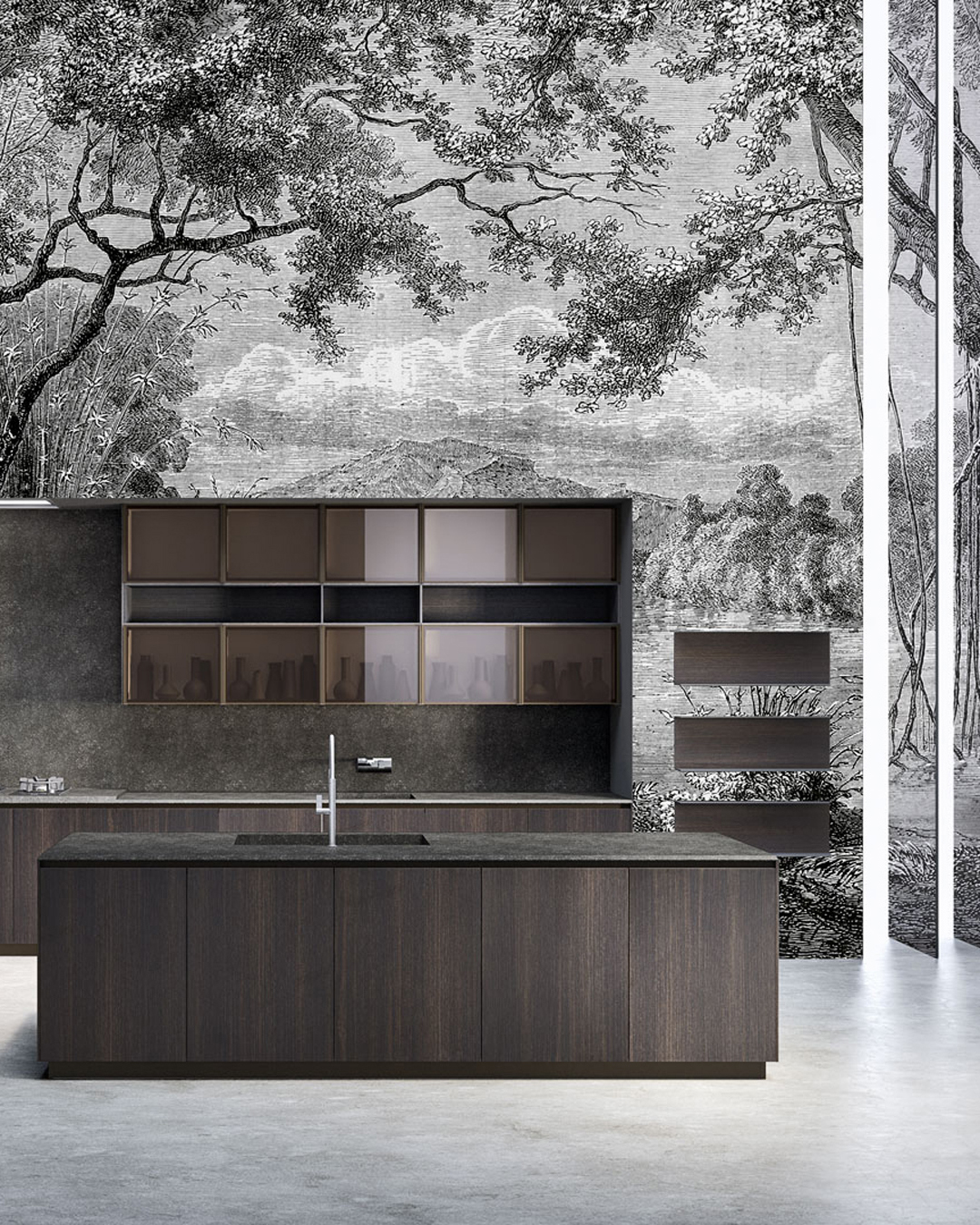 VANITY_INKFMWN16_AMB Carta Da Parati Vanity - Inkiostro Bianco - immagine 1